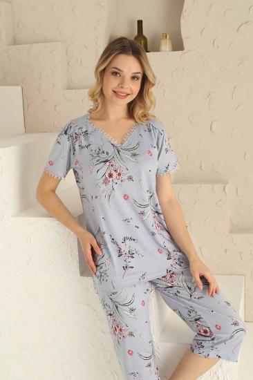 Mavi Bermuda Bayan Pijama Takımı 2704B