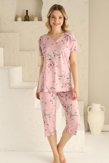 Pembe Bermuda Bayan Pijama Takımı 2704B