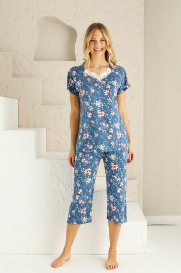 Bahar Dalı İndigo Bermuda Bayan Pijama Takımı 2735B