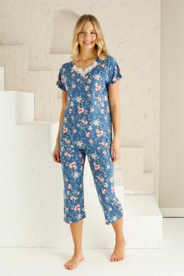 Bahar Dalı İndigo Bermuda Bayan Pijama Takımı 2735B