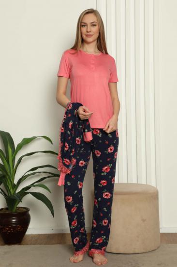 Sabahlıklı 3 lü Kutulu Kadın Pijama Takımı 2626