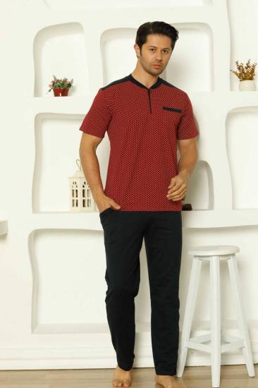 Bordo Kısa Kollu Erkek Pijama Takımı 1203KY