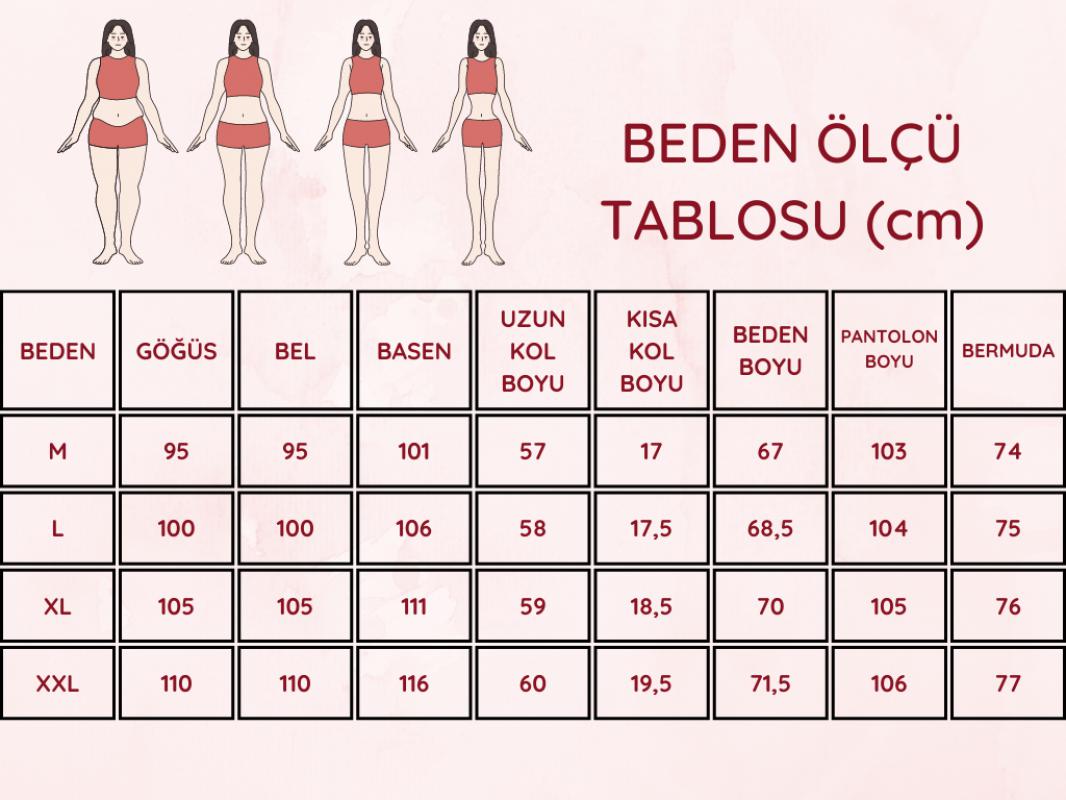 Somon%20çizgili%20Bermuda%20Bayan%20Pijama%20Takımı%202733B